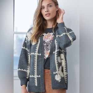 Anthropologie Catherine Floral Shine Cardigan